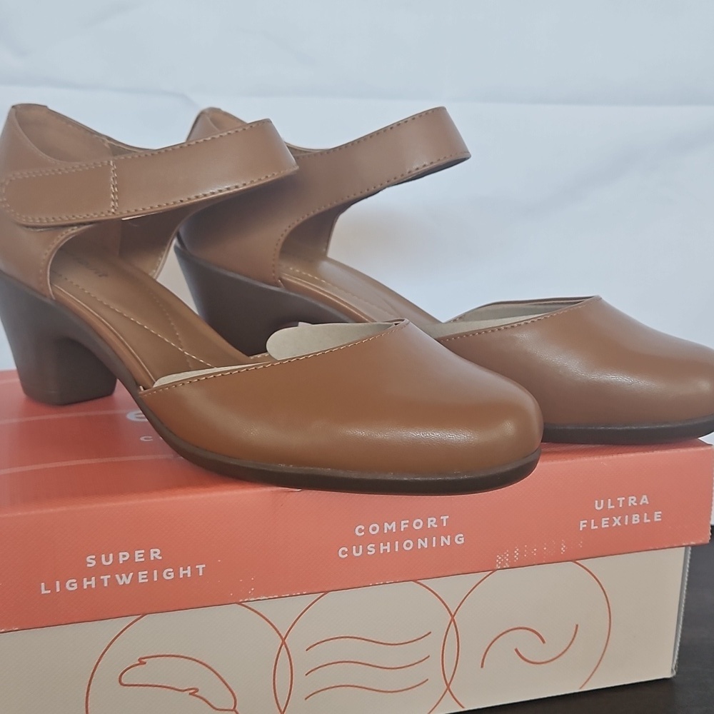 Easy Spirit Women's Tan Brown Mary Jane Block Heels - Picture 2 of 8